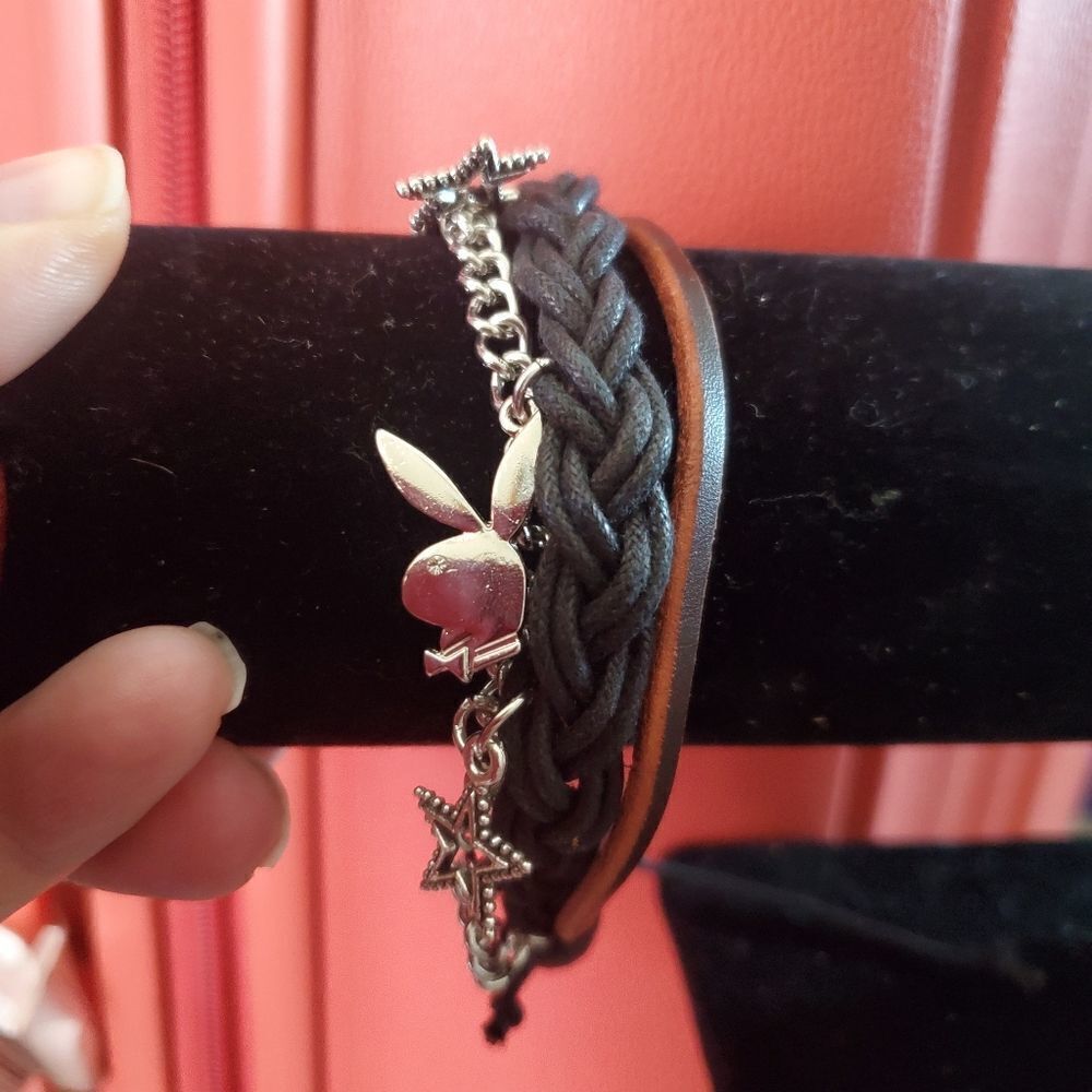 Playboy leather bracelet